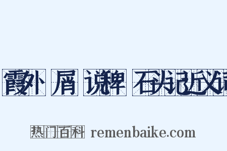 霞外攟屑·说稗·石头记近义词是什么意思的图片